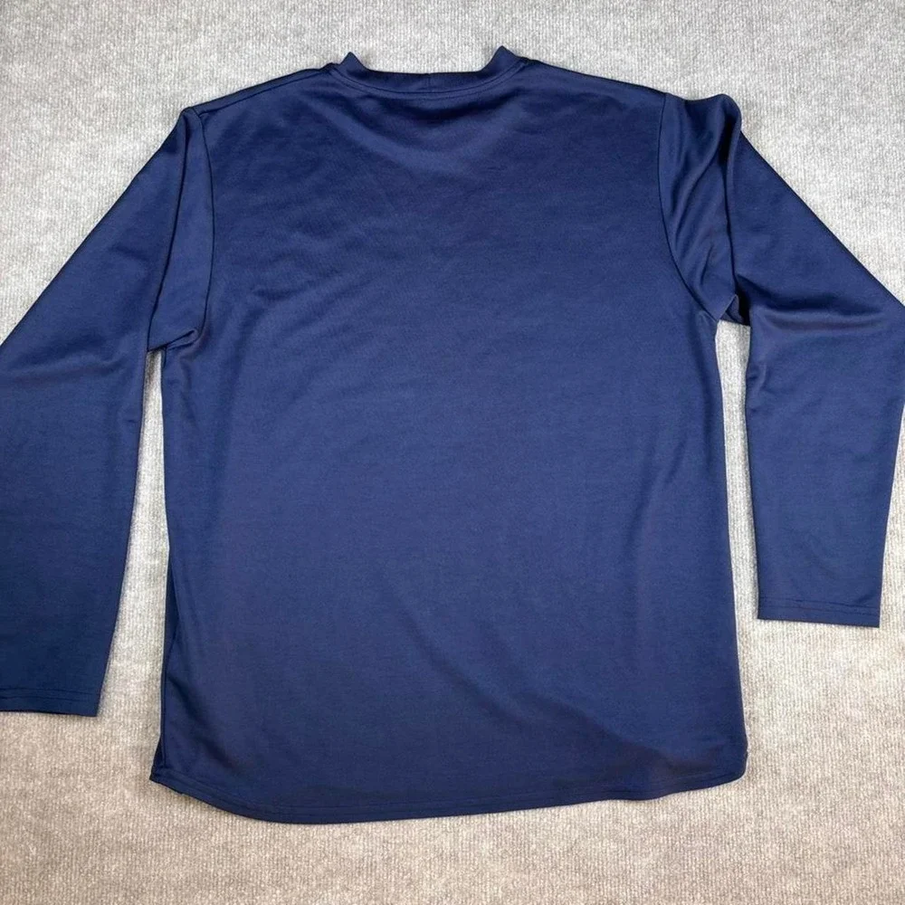 Nike Dri‎ Fit Navy Blue Long Sleeve Shirt  Swoosh Size L Made In USA